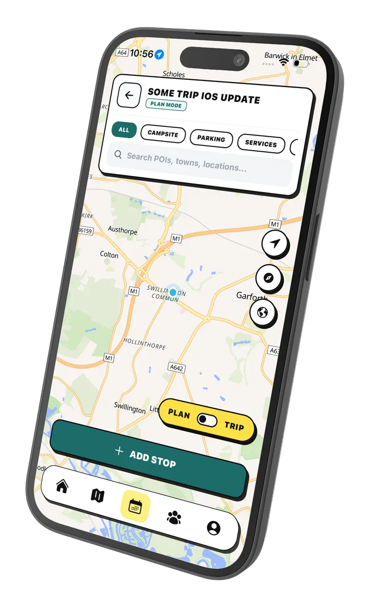 Campa planner route view on a phone